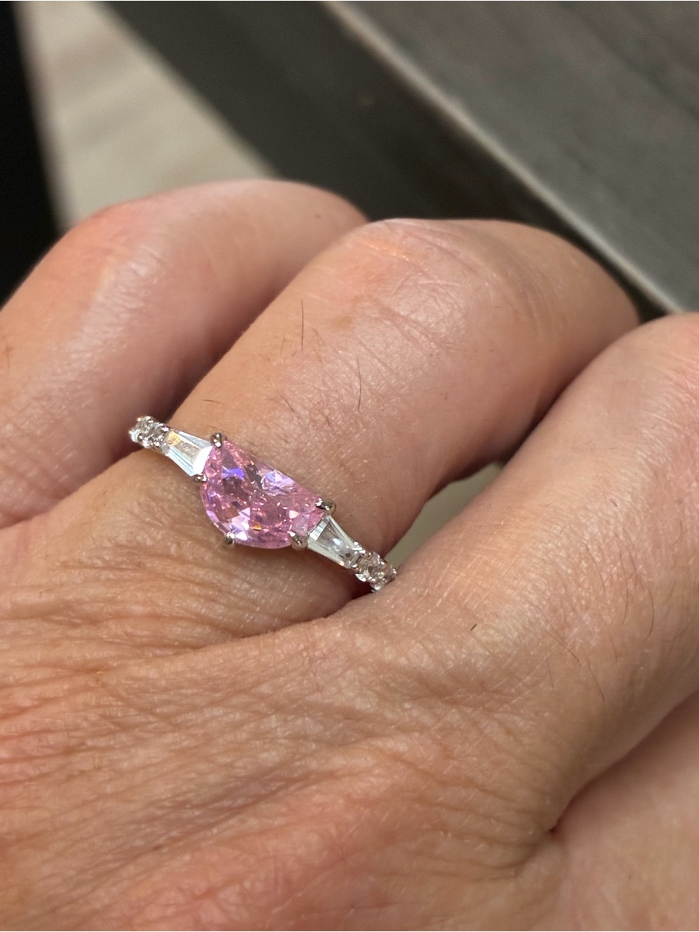 Bomb Party 5538 Cosmic Dream Size 7 Sterling 925 Rose Quartz Cubic Zirconia